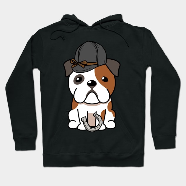 Funny bulldog is ready to ride a horse Hoodie by Pet Station